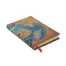 libreta pájaro de cielo mini (140x90x16) rayada de 176 páginas y cierre con banda elástica cortes del libro impresos paperblanks azul-9781439796887