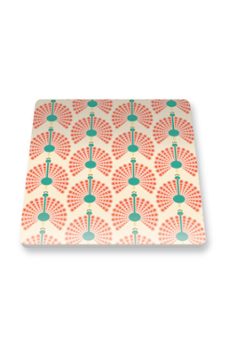 posavasos de ceramica con su envoltorio - kate rhees - pavo real-5038681160527