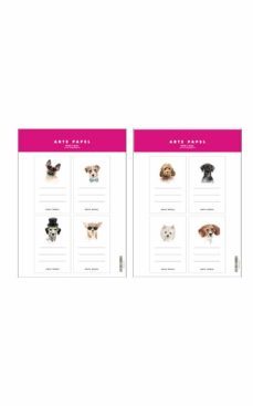 arte papel 8 pegatinas exlibris perros-8436608787937