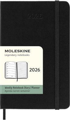 agenda moleskine 2026 semanal pocket negra tapa dura-8056999274757