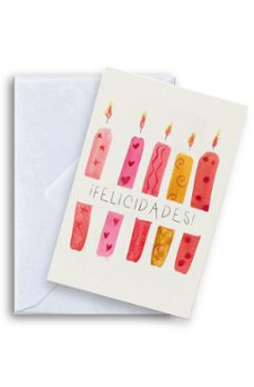arte papel felicitacion 12x17 velas anna-8436615380657
