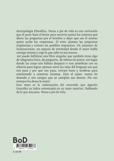 antropología filosófica. notas a pie de vida-agustin gonzalez gallego-9788411239967
