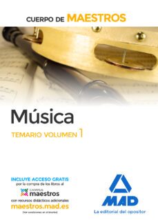 cuerpo de maestros musica. temario volumen 1-9788414203507
