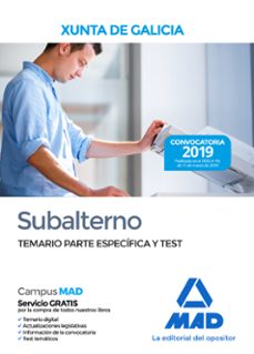 Imagen Principal de Subalterno de la Xunta de Galicia. Temario Parte Específica y test