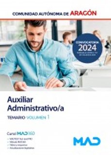 auxiliar administrativo/a de la comunidad autonoma de aragon. temario del vol. 1-9788414282007