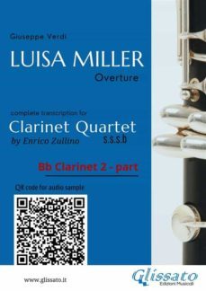 bb clarinet 2 part of "luisa miller" for clarinet quartet (ebook)-9791221378207