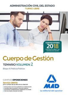 cuerpo de gestion de la administracion civil del estado (turno libre). temario (vol. 2)-9788414214817