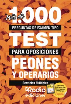 mas de 1.000 preguntas de examen tipo test para oposiciones. peones y operarios. servicios multiples.-9788418331817
