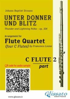 flute 2 part of "unter donner und blitz" for flute quartet (ebook)-9791222000527