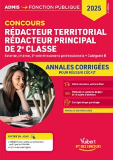 concours redacteur territorial et redacteur principal 2e classe - categorie b - annales corrigees (ebook)-9782311221237