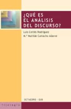 ¿que es el analisis del discurso?-9788480635837