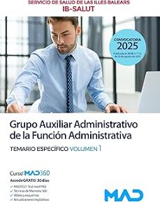 grupo auxiliar administrativo de la funcion administrativa temario especifico volumen 1-9791370280437