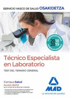 tecnico especialista en laboratorio de osakidetza-servicio vasco de salud. test temario general-9788414217047