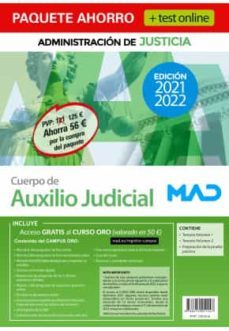 paquete ahorro + test online cuerpo de auxilio judicial de la administracion de justicia (ed. 2021-2022)-9788414251447