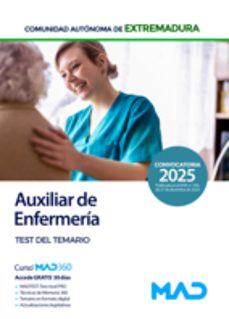 auxiliar de enfermeria (personal laboral grupo iv). test del temario: comunidad autonoma de extremadura-9788414292747