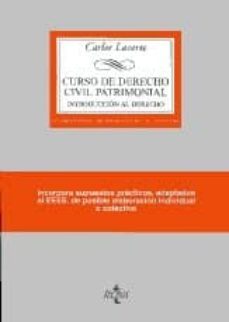 curso de derecho civil patrimonial: introduccion al derecho (17ª ed)-9788430953547