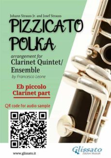 eb piccolo clarinet part of "pizzicato polka" clarinet quintet / ensemble sheet music (ebook)-9791222002347