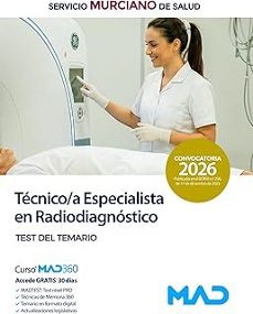 tecnico / a especialista en radiodiagnostico del servicio murcian o de salud (sms). test del temario.-9791370284947