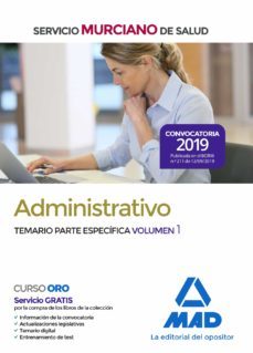 Imagen Principal de Administrativo del Servicio Murciano de Salud. Temario parte específica volumen 1