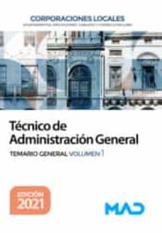 técnico  de administración general de corporaciones locales. temario general volumen 1-9788414250457