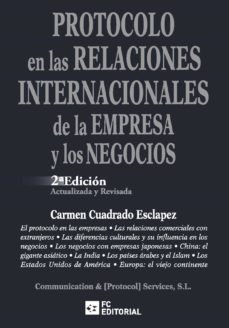 protocolo en las relaciones internacionales de la empresa y los negocios (ebook)-carmen cuadrado esclapez-9788417701857