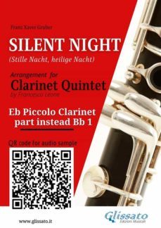 eb piccolo (instead bb clarinet 1) part of "silent night" for clarinet quintet/ensemble (ebook)-9791221398557