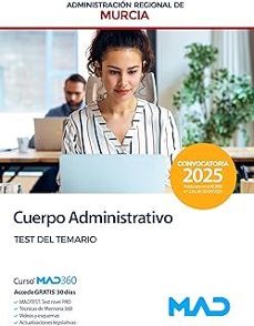 cuerpo administrativo de la comunidad autonoma region de murcia. test del temario.-9791370282257