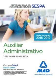 auxiliar administrativo del servicio de salud del principado de asturias (sespa): test parte especifica-9788414220467