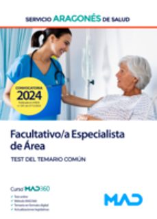 facultativo/a especialista de area. test del temario comun servicio aragones de salud (salud)-9788414279267
