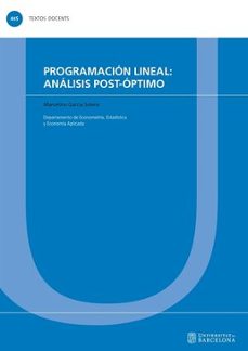 programacion lineal: analisis post-optimo-marcelino garcia solera-9788491689867