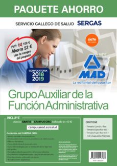 paquete ahorro auxiliar de la funcion administrativa del servicio gallego de salud. (sergas)-9788414216187
