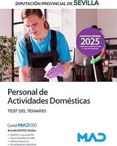 personal de actividades domesticas de la diputacion provincial de sevilla. test del temario.-9791370281687