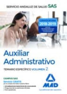 auxiliar administrativo del servicio andaluz de salud. temario específico volumen 2-9788414219997