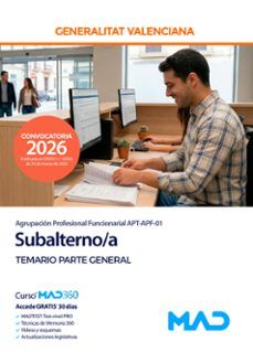 subalterno/a (agrupacion profesional funcionarialapt-apf-01). ge neralitat valenciana. temario parte general-9791370288297