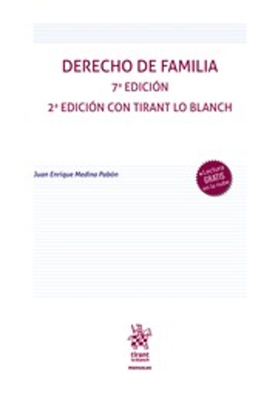 Portada de Derecho de Familia 7ª Edición 2ª Edición con Tirant Lo Blanch