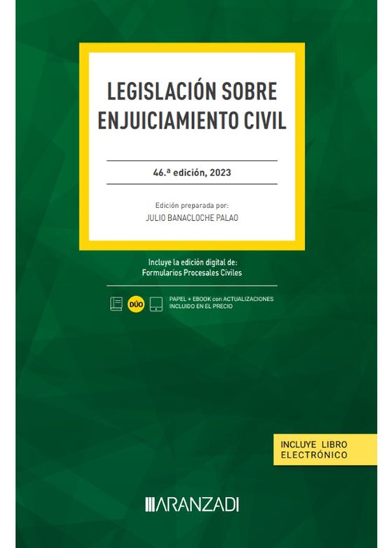 Legislación sobre enjuiciamiento civil.  Aranzadi, 2023
