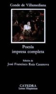 poesia impresa completa-juan de tassis-conde de villamediana-9788437609317 poesia impresa completa-juan de tassis-conde de villamediana-9788437609317