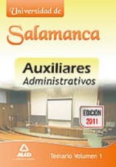 Portada de AUXILIARES ADMINISTRATIVOS DE LA UNIVERSIDAD DE SALAMANCA. TEMARI O VOL. 1