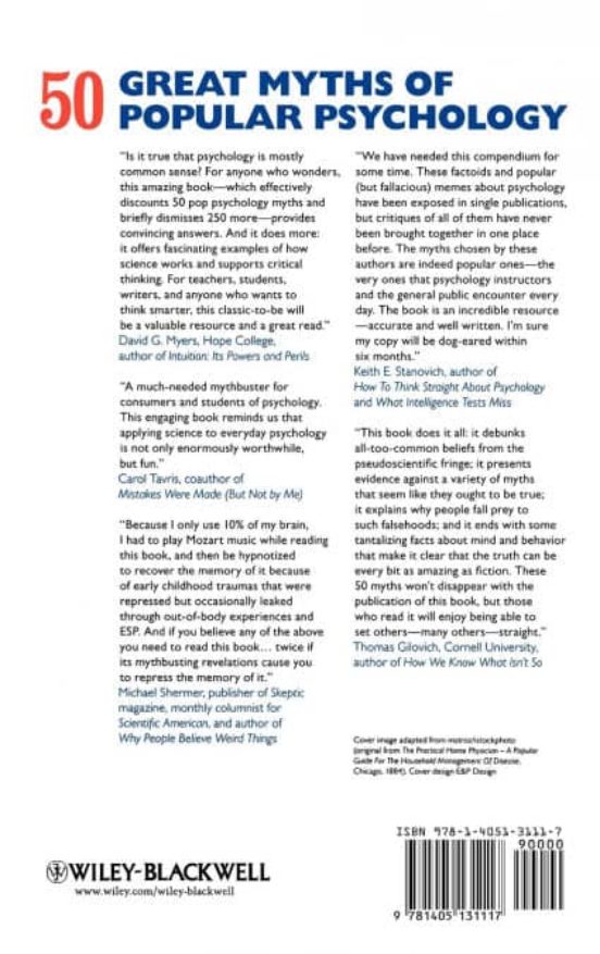 50 GREAT MYTHS PSYCHOLOGY LILIENFELD Casa del Libro