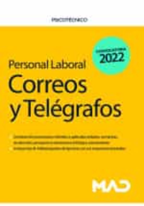 Personal Laboral Correos Y Telegrafos 2022 Psicotecnico Con Isbn 9788414253267 Casa Del Libro 8891