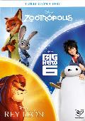 pack chicos zootropolis - big hero - rey leon - dvd --8717418517892 pack chicos zootropolis - big hero - rey leon - dvd --8717418517892